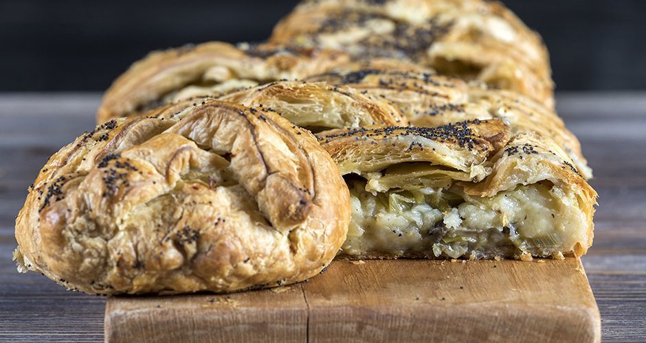 Aubergine and Potato Pie