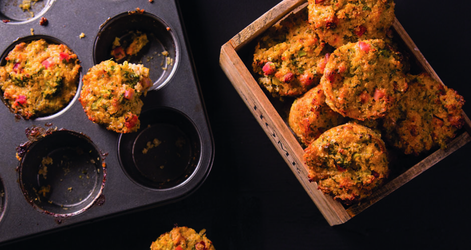 Quinoa broccoli and cheese mini muffins