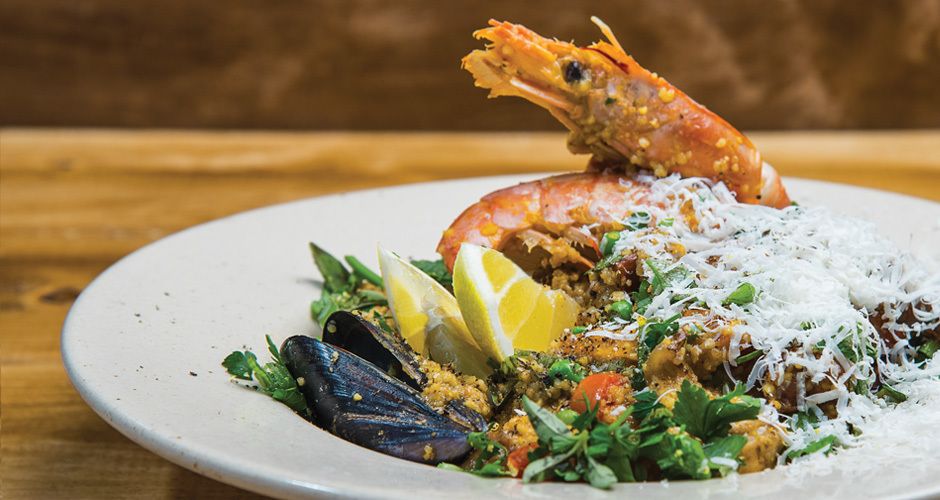 Recipe for Greek seafood rice pilaf!