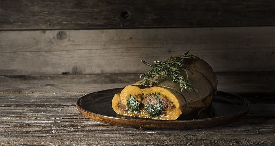 Roast stuffed pumpkin