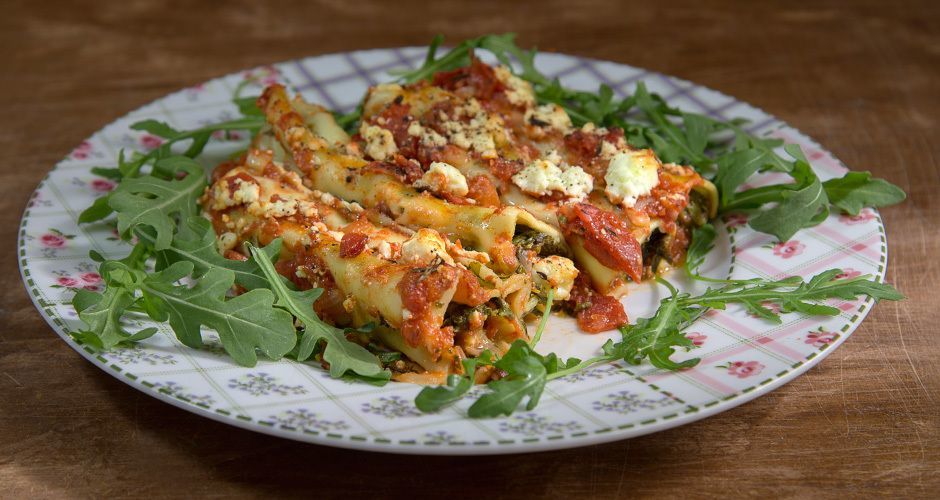 Spinach and feta cannelloni -image