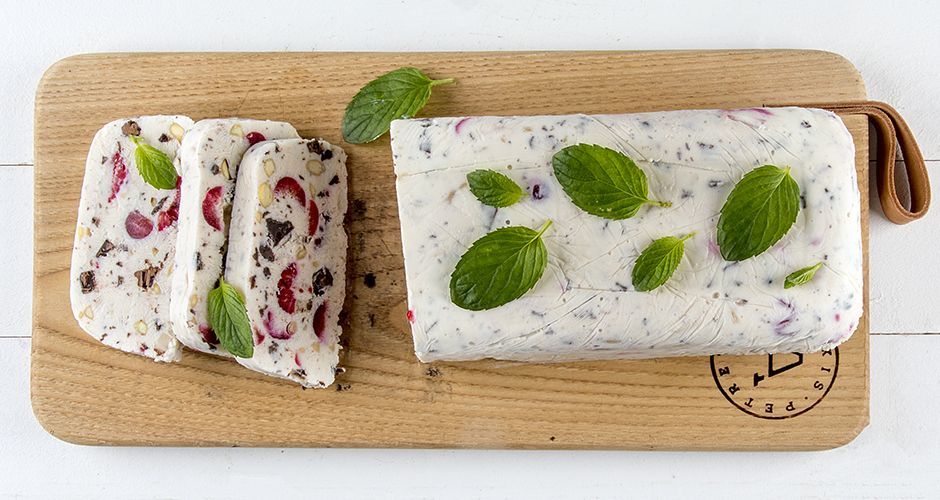 Cherry chocolate ice cream log