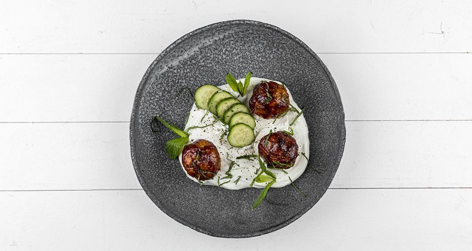 Chicken meatballs with BBQ sauce