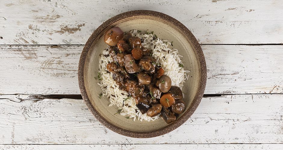Eggplants bourguignon