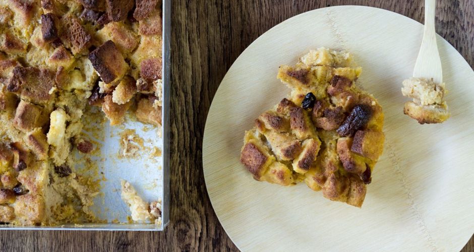 White Chocolate and Pumpkin Bread Pudding