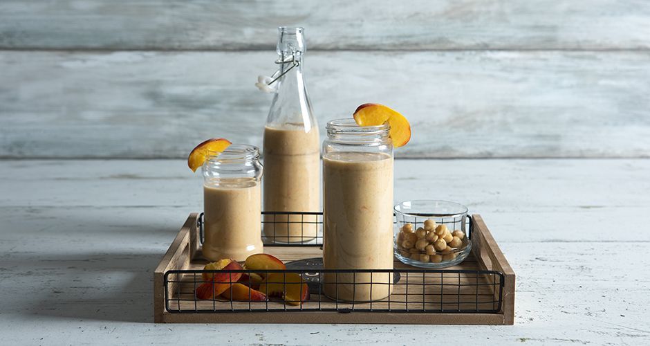 Peach hummus shake
