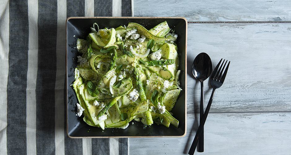 Zucchini and asparagus salad