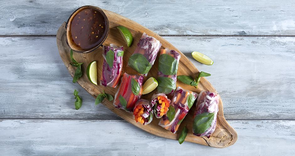 Vegan rice paper rolls