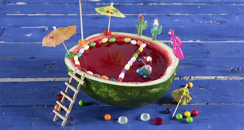 Jello filled watermelon