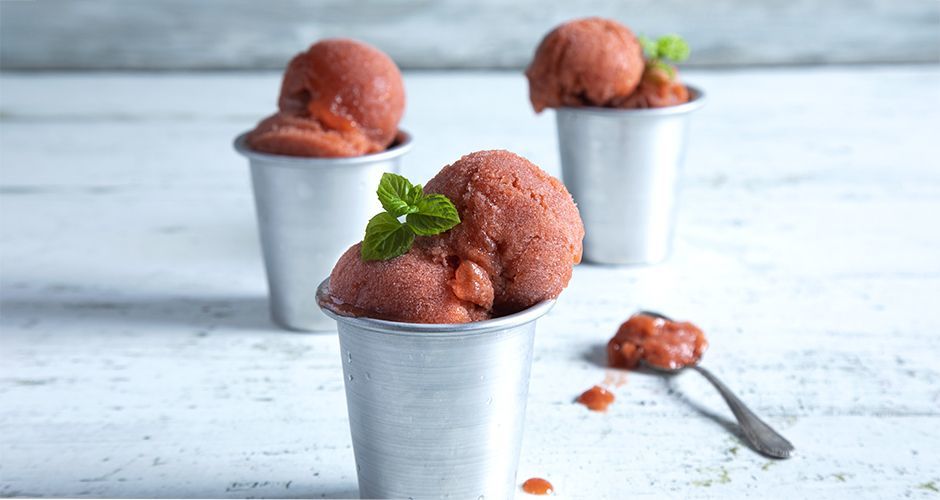 Rhubarb sorbet