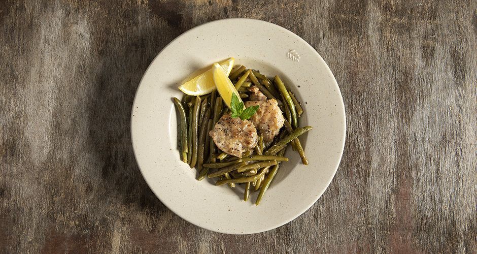 Lemon chicken with green beans