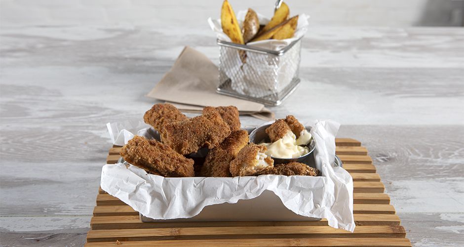 Homemade fish fingers