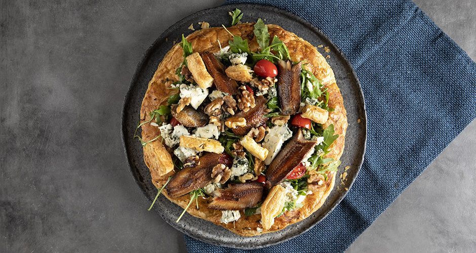 Puff pastry salad tart