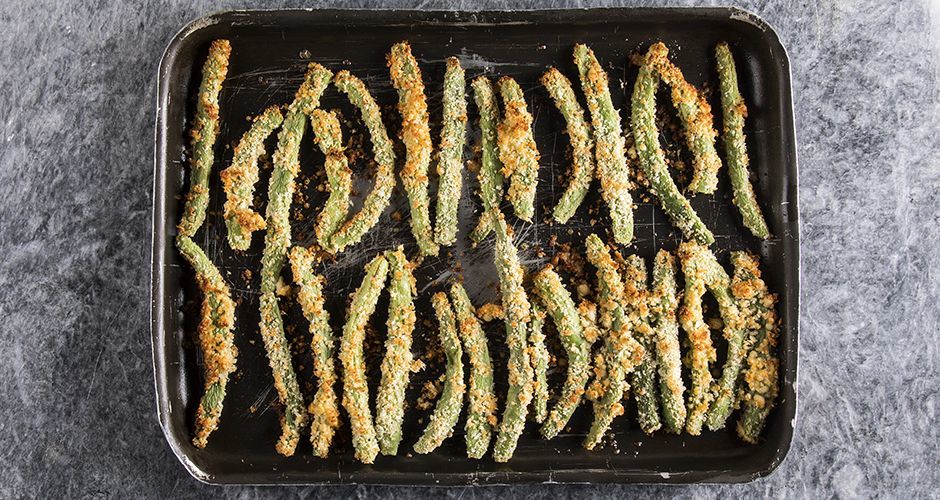 Baked green bean fries