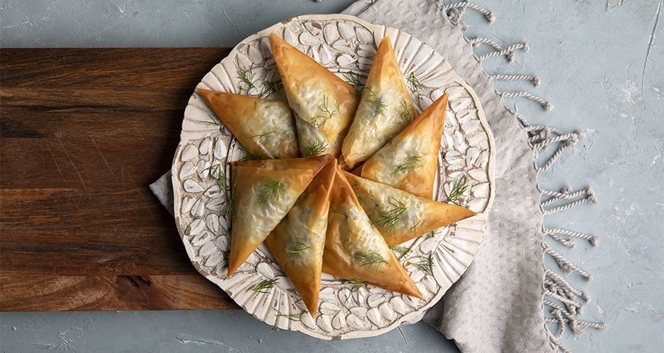 Greek vegan spinach triangles
