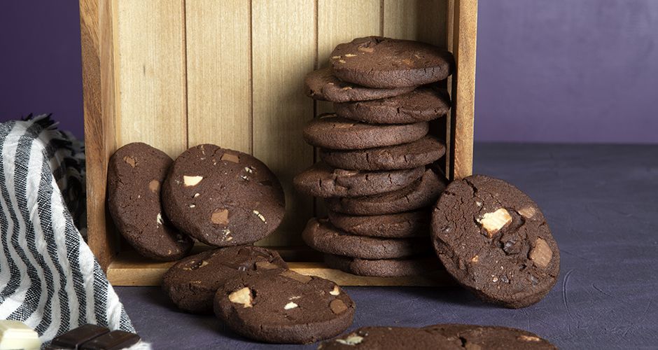 Triple chocolate chip cookies