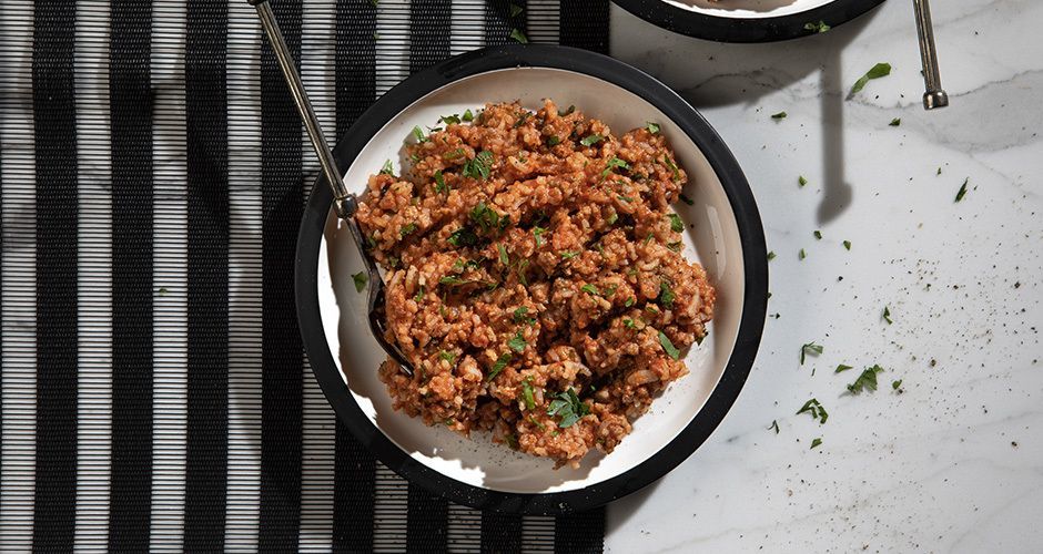 Ground beef and rice