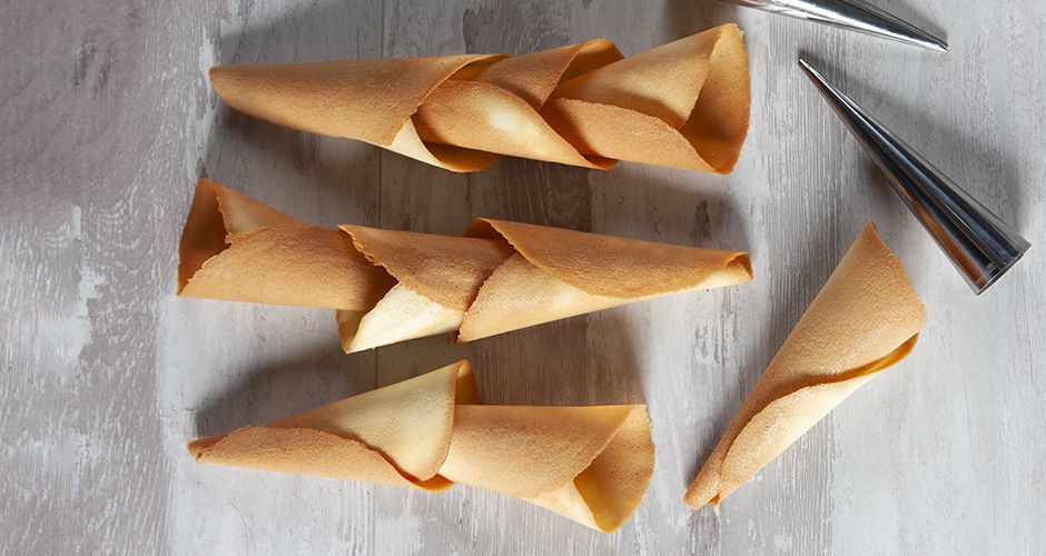 Homemade ice cream cones