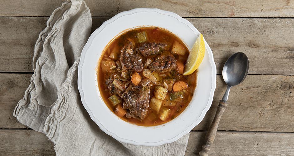 Beef soup with orzo Recipe Akis Petretzikis