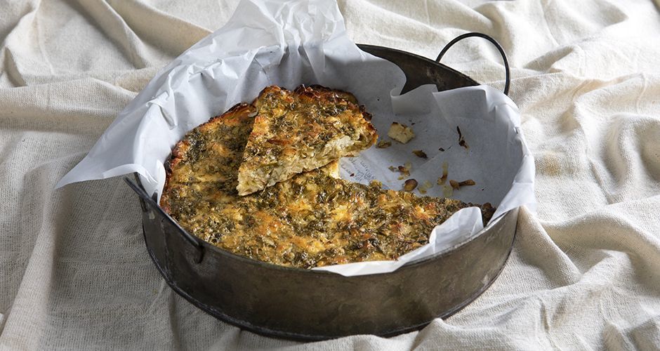 Greek no-phyllo leek pie