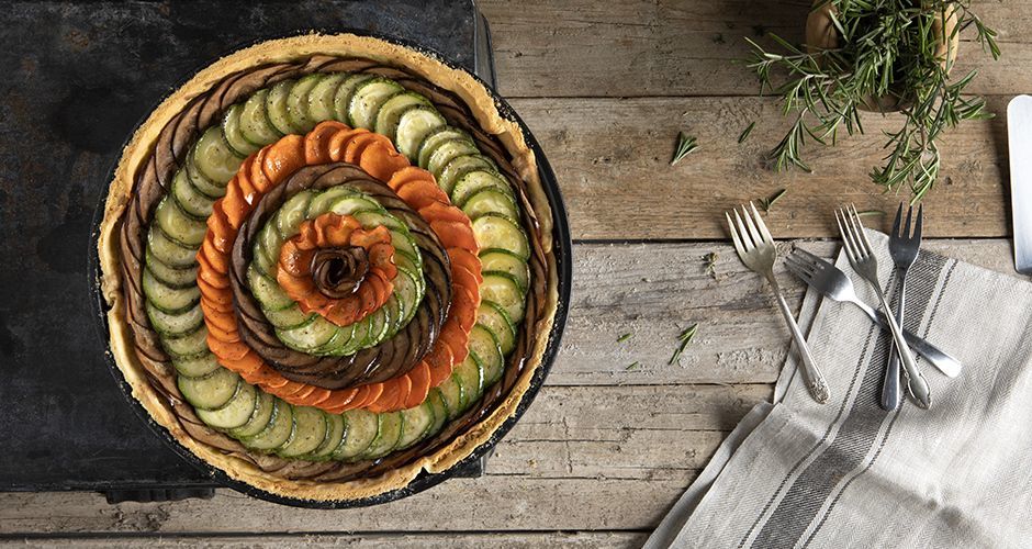 Roasted vegetable tart