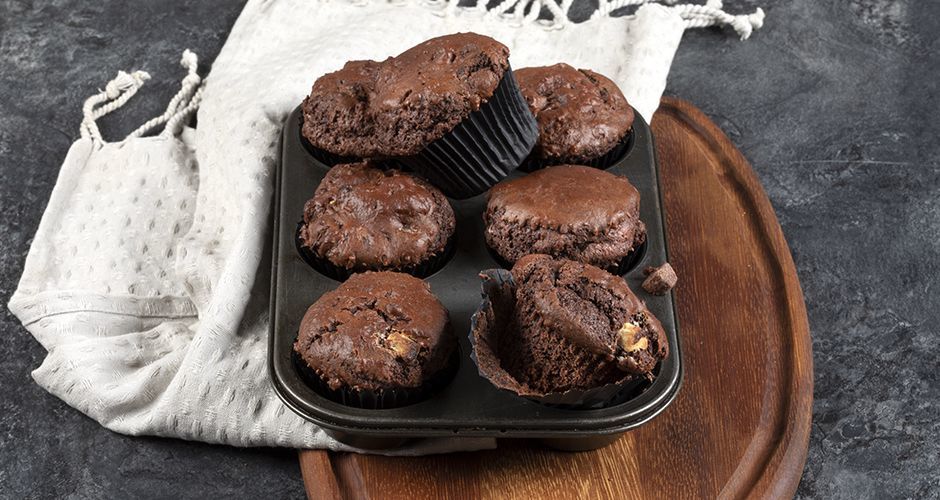 Muffins τριπλής σοκολάτας