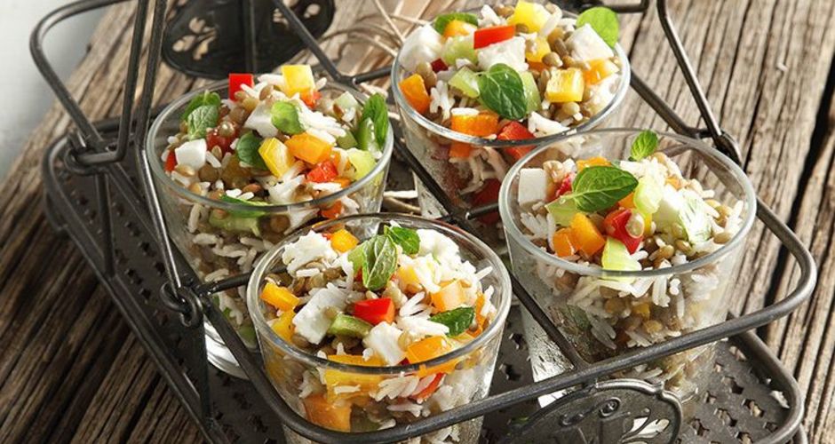 Warm Salad with Baked Lentils