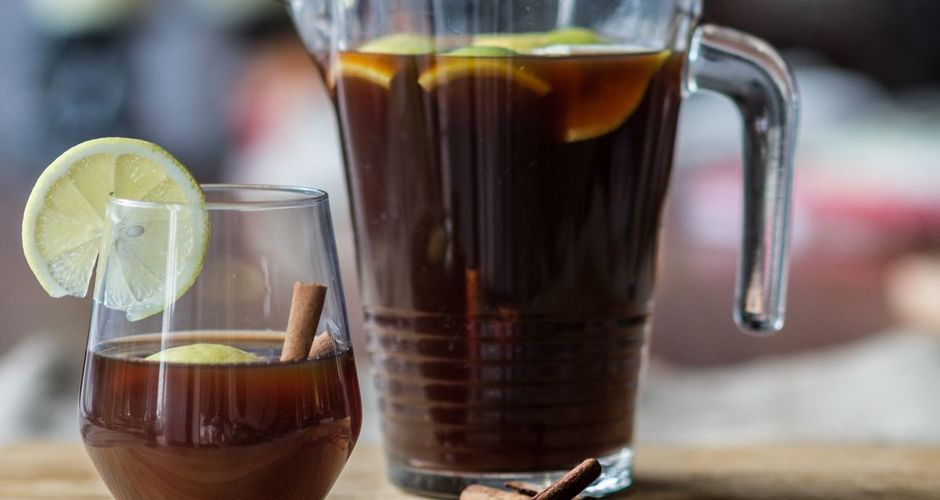 Mulled Spiced Drink with Sweet Wine and Black Beer