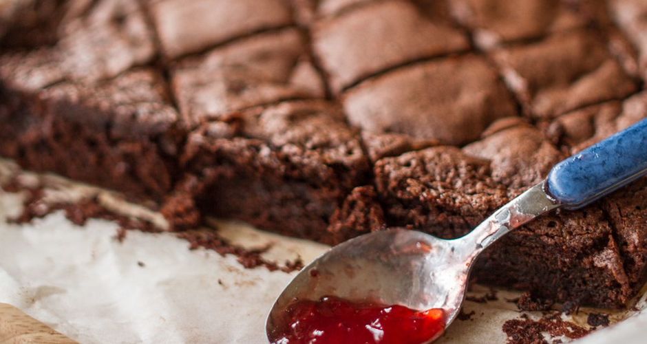 Black Beer and Strawberry Jam Brownies