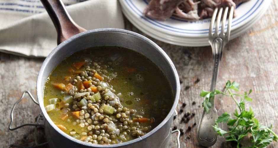 Lentil and Pork Shank Soup Recipe Akis Petretzikis