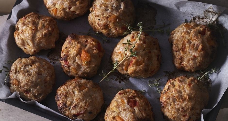 Chicken Meatballs with Red Horn Peppers