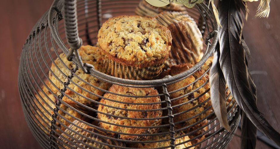 Muffins με αχλάδια και σοκολάτα