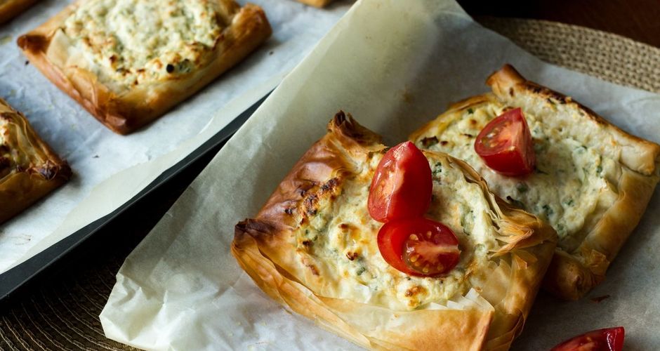 Ricotta and Tomato Phyllo Tarts