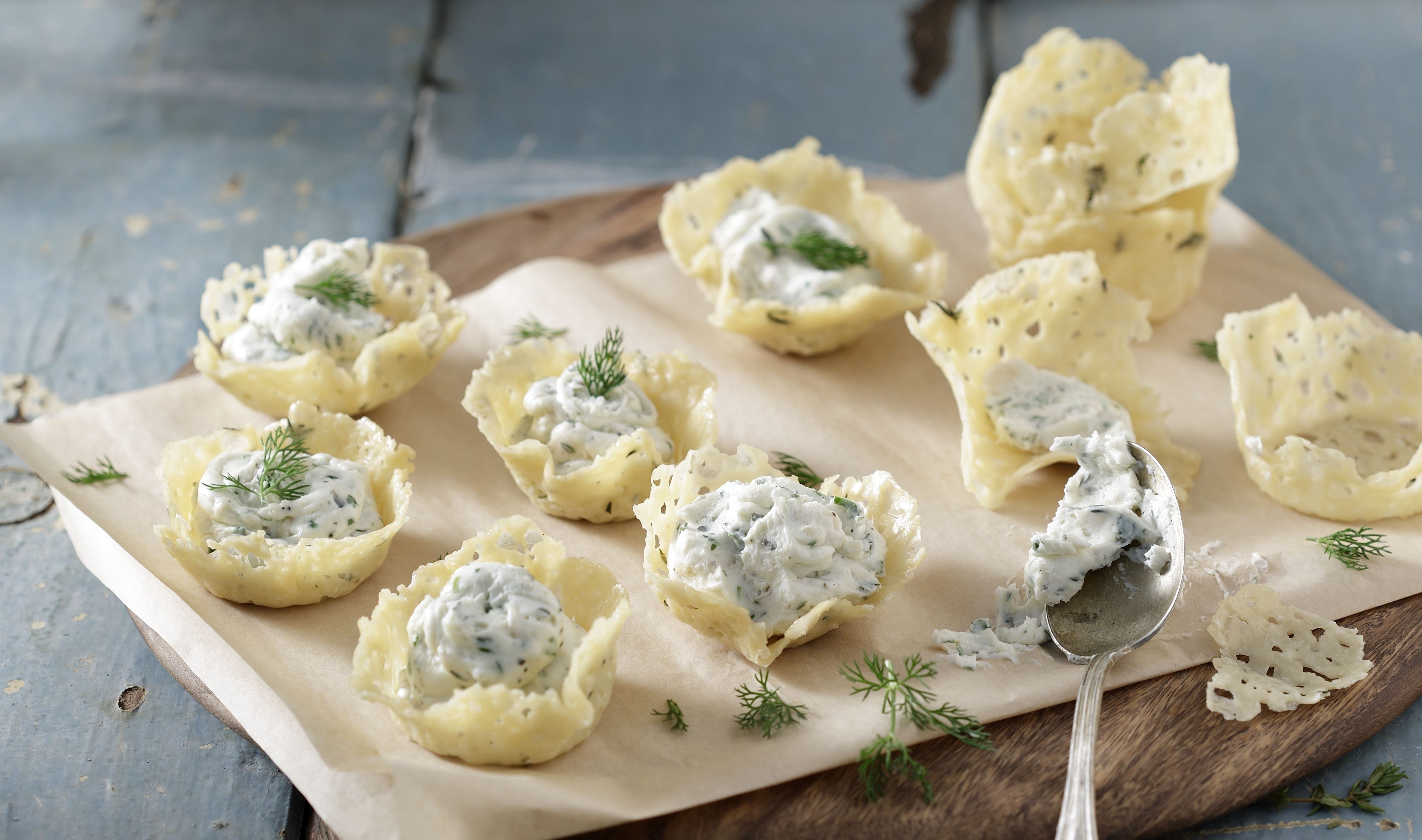 Parmesan Nests with Cheese Mousse Filling Recipe Akis Petretzikis