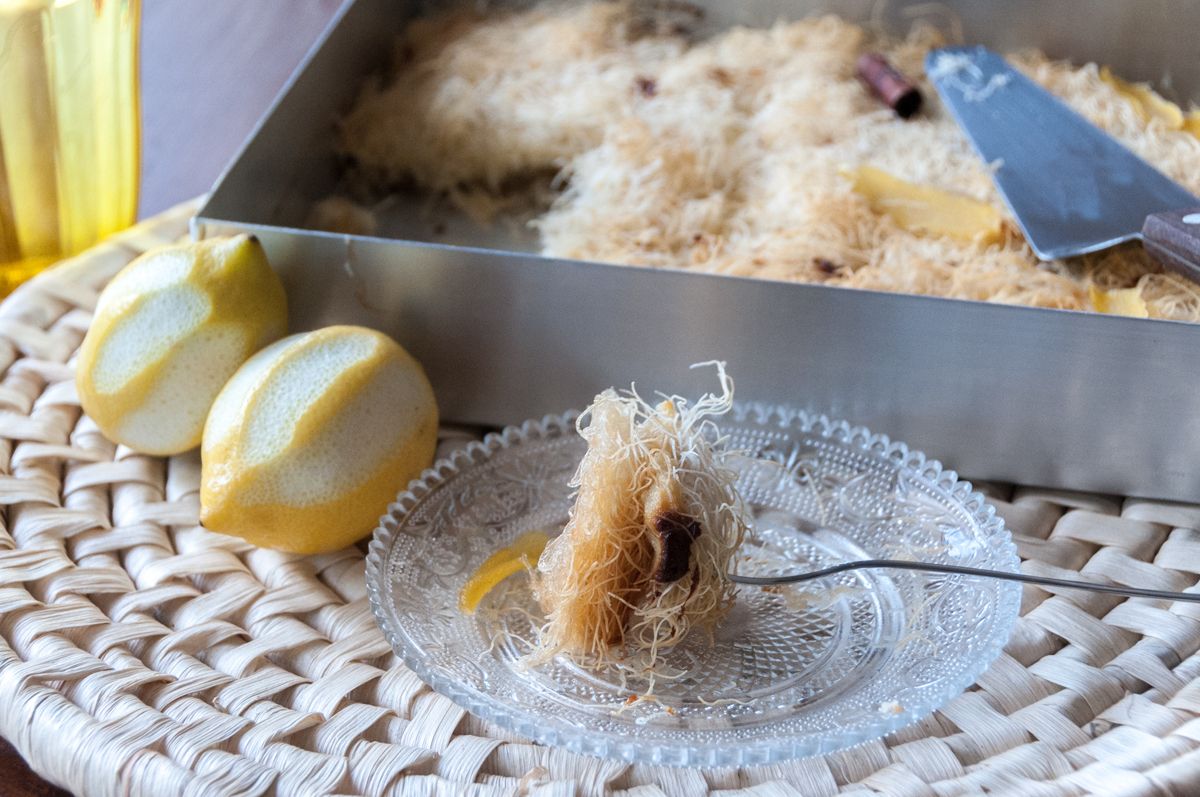 Greek kataifi with custard cream Recipe Akis Petretzikis