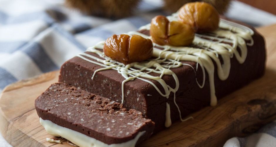 Chocolate chestnut log