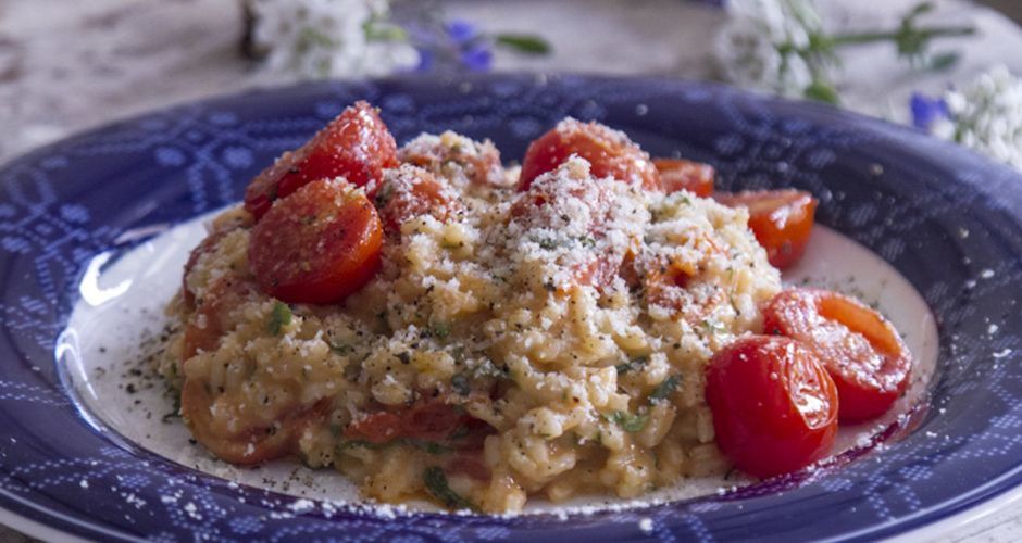 Risotto with cherry tomatoes