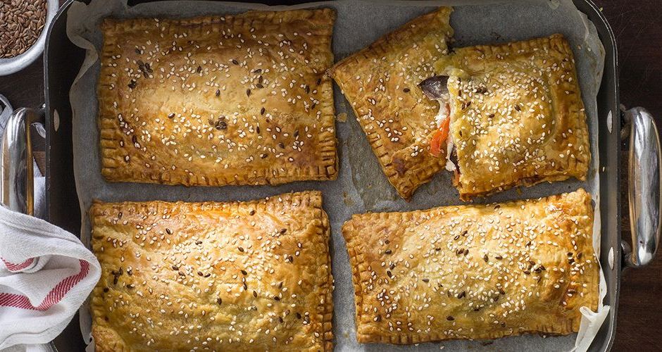 Eggplant and Feta Puff Pastry Turnovers