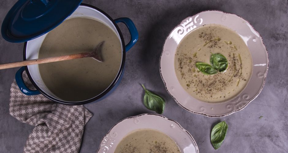 Lemony Grilled Eggplant Soup