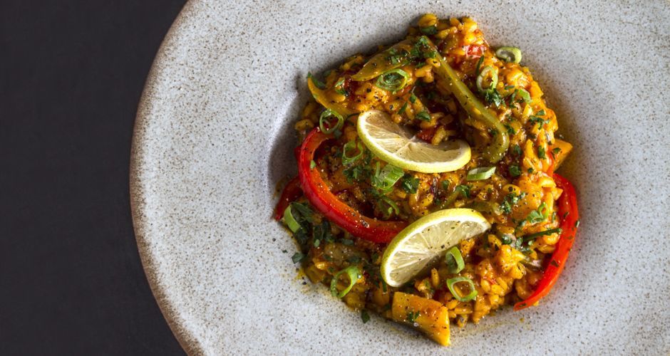 Vegetarian Paella with Saffron and Lemon
