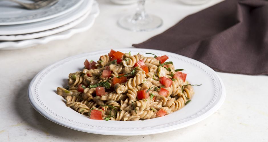Whole Wheat Fusilli with Chili Tahini and Spices