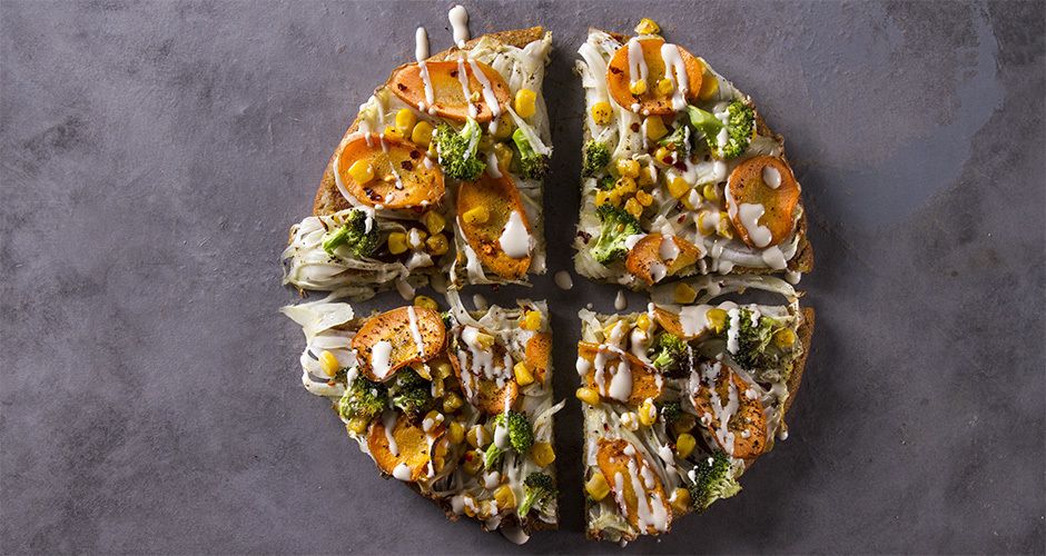 Quinoa pizza with finocchio and carrots Recipe | Akis Petretzikis